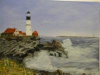 Lighthouse Point - Acrylic Paintings - By Sam Mcilwain, Realism Painting Artist