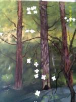 Dogwoods - Acrylic Paintings - By Sam Mcilwain, Realism Painting Artist