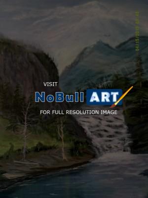 Landscape - Mountain Falls - Acrylic