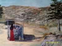 Woman At The Well - Acrylic Paintings - By Sam Mcilwain, Realism Painting Artist