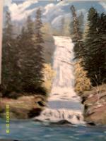 Grand Falls - Acrylic Paintings - By Sam Mcilwain, Realism Painting Artist