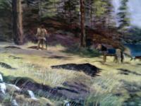Scouting For Sign - Acrylic Paintings - By Sam Mcilwain, Realism Painting Artist