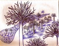 Winter - Ball Point Pen Drawings - By Eric Kovalsky, Surrealism Drawing Artist