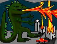 Godzilla - Digital Drawings - By Eric Kovalsky, Surrealism Drawing Artist
