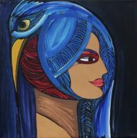 To Paint Forever - Profile Of Woman With Bird - Acrylics