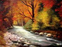 Autumn In Forest - Oil On Canvas Paintings - By Sorin Apostolescu, Realism Painting Artist