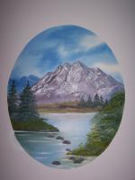 Mountain Oval - Oil Paintings - By Linda Garner, Wet To Wet Painting Artist