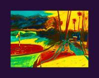 The Palms Driving Range - Watercolor Paintings - By Mako Hughes, Unique Usage Of Pure Colors Painting Artist