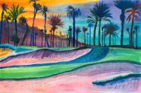 The Palms No17 - Watercolor Paintings - By Mako Hughes, Unique Usage Of Pure Colors Painting Artist