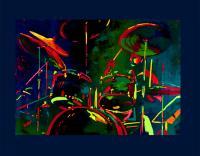 Jazz - Drummer Man - Watercolor