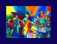 Invitation To A Jazz Party - Watercolor Paintings - By Mako Hughes, Unique Usage Of Pure Colors Painting Artist