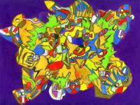 Eradoes II - Color Pencil  Ink Drawings - By Lonzo Lucas II, Abstract Drawing Artist
