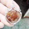 Pendant Mexican Fire Agate In Sterling Silver 127 Grams - Wire Wrapping Jewelry - By Alberto Thirion, Popular Jewelry Artist