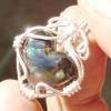I Said The Heart As A Precious Stone In Imperial Fire Agate - Wire Wrapping Jewelry - By Alberto Thirion, Original Jewelry Artist