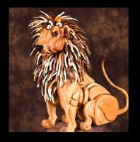 Sun The Lion - Wood Woodwork - By Thomas Thomas, Figuertive Woodwork Artist