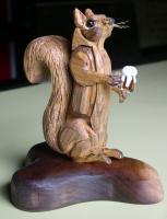 Squirrel With Beer - Wood Woodwork - By Thomas Thomas, Figuertive Woodwork Artist
