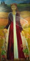 Lady Of The Fall - Oil On Canvas Paintings - By Stina Engvall, Fantasy Painting Artist