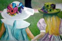 Girls At Easter - Canvasoil Paintings - By Jill Timmons, Impressionism Painting Artist