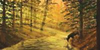 Deer In Woods - Digital Digital - By Viny Mathew, Digital Digital Artist