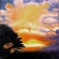 Sunset - Oil On Canvas Paintings - By Alicia Burgess, Landscape Painting Artist