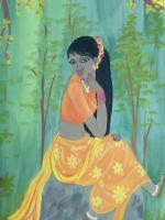 Beauty - Paint  Brush Paintings - By Simran Kaur P, Brush On Paper Painting Artist