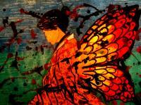 Madame Butterfly 15 - Mixed Media Mixed Media - By Alec Yates, Mixed Media Mixed Media Artist