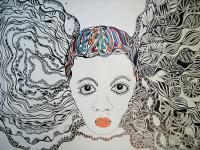 Afro Puffs 2 - Art Markers Other - By Linda Pruitt, Surrealism Other Artist