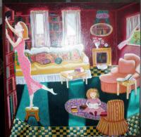 Reading Room  1 - Oil Paintings - By Vernida Keys, Glazing Painting Artist