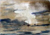 Impressionist - Lake And Boats 2 - Watercolour