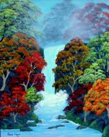 Autumn In The Adirondack - Acrylic Paintings - By Fram Cama, Realism Painting Artist