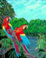 Jewels Of The Amazon - Acrylic Paintings - By Fram Cama, Realism Painting Artist