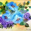 Himalayan Blue Poppies - Acrylic Paintings - By Fram Cama, Still Life Painting Artist