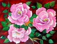 Camellia - Acrylic Paintings - By Fram Cama, Still Life Painting Artist