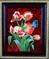 Parrot Tulips - Acrylic Paintings - By Fram Cama, Still Life Painting Artist
