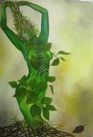 The Greeny - Oils On Canvas Paintings - By Agus Balung, Surrealist Painting Artist