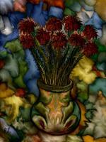 Flower Vase - Mixed Media Paintings - By Rafi Talby, Mixed Media Painting Artist
