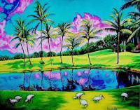 Impressionism - Great Day In Miami - Oil On Canvas