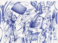 The Mess Vol 277 - Stabilo 88 Seris 04 Pen Drawings - By Miles Baker, Pointilist Drawing Artist