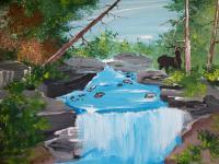 The Falls - Acrylic Paintings - By Mike Arechiga, Detail Painting Artist