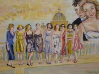 Anna E Le Amiche -  Wedding Dream - Oil On Canvas Paintings - By Chiara Montorsi, Impressionism Painting Artist