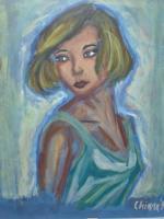 Portraits - When I Was 11 Years Old - Watercolour Pastels And Wax