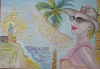 Terry The Wing And The Lighthouse - Oil On Canvas Paintings - By Chiara Montorsi, Symbolism Painting Artist