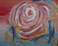 Rainbow Rose - Oil On Canvas Paintings - By Chiara Montorsi, Impressionism Painting Artist