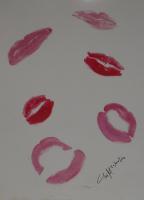 Cuique Suum - Lipstick On Paper Paintings - By Chiara Montorsi, Symbolism Painting Artist