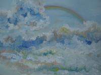 Nuvole E Arcobaleno - Rainbow - Oil On Canvas Paintings - By Chiara Montorsi, Impressionism Painting Artist