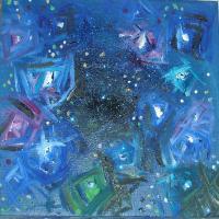 Cielo Stellato Baby - Oil On Canvas Paintings - By Chiara Montorsi, Impressionism Painting Artist