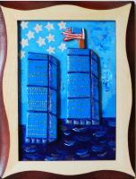 Twin Towers - Salt Dough And Acrylic Mixed Media - By Anna Kupis, Inspirational Mixed Media Artist