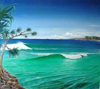 Serenity Beach - Oil On Hardboard Paintings - By Wayne French, Realism Painting Artist