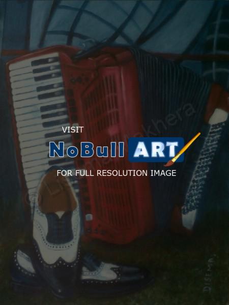 Basotho Still Life - Accordion - Acrylic On Canvas