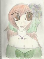 Flower Girl - Pencil  Paper Drawings - By Miranda Ski, Sketch Drawing Artist